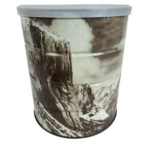 Vintage Ansel Adams 1969 Hills Bros 3# Coffee Can Winter Morning Yosemite Valley
